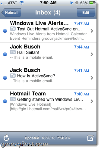 Adding Hotmail Exchange ActiveSync to iPhone