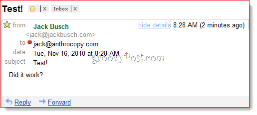 Filtering BCC Gmail Messages