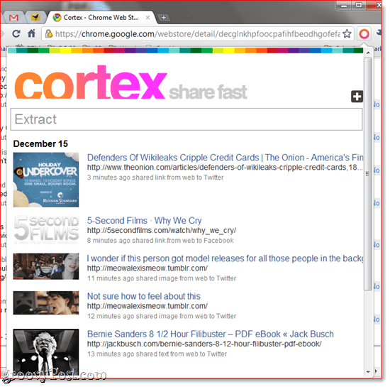 Cortex: Fast Social Media Extension for Chrome