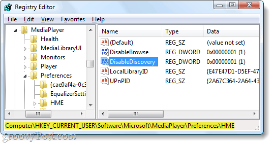 disable windows media player discovery