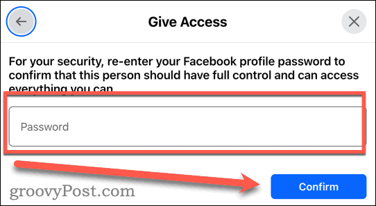 give access password auth