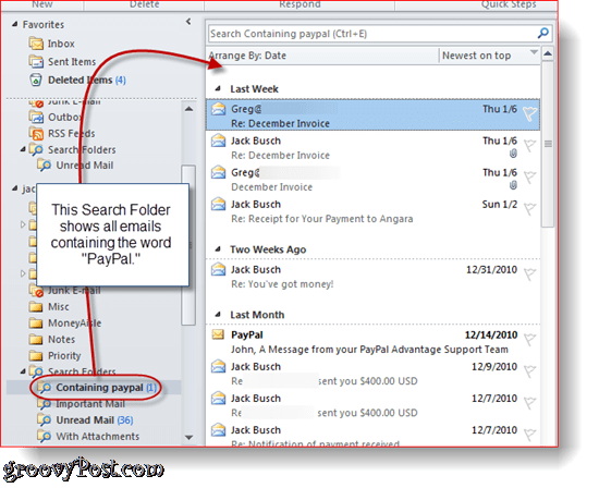 Outlook 2010 Search Folders