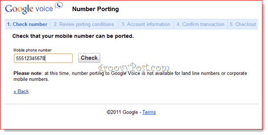 Google Voice Port Phone Number