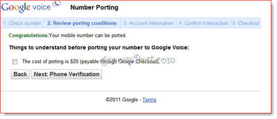 Port Existing Number to Google Voice