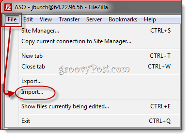 Importing FileZilla Site Manager Entries