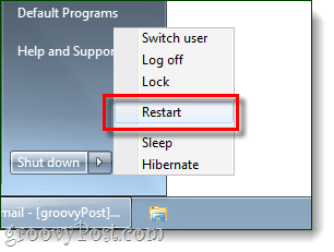 restart windows 7 computer