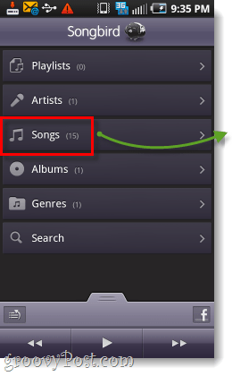 songbird for android overview screenshot