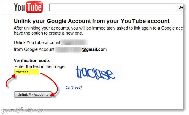 confirm you want to unlink your google and youtube accounts