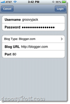 Blogger for iPhone app