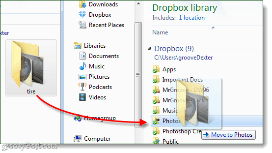 transfer pictures to dropbox folder