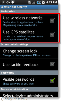 Android use my wireless networks gps satellites