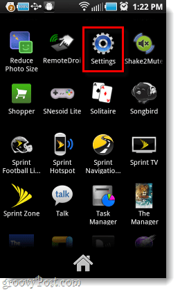 android settings from app drawer