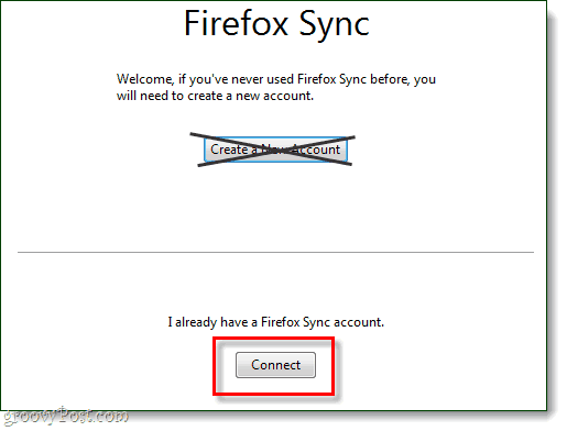 connect to a firefox sync account