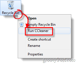 run ccleaner from recycle bin silently