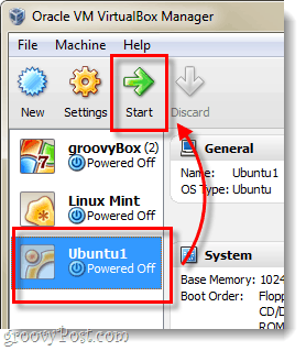 start the ubuntu vm