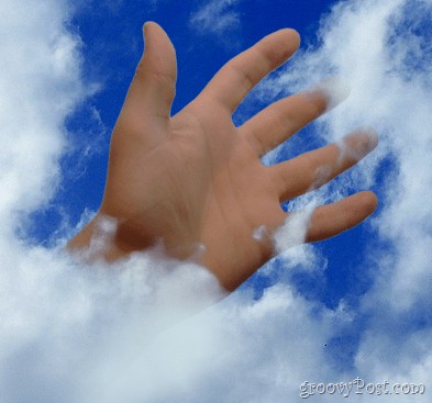 Hand in the clouds