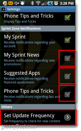 disable android sprint notifications