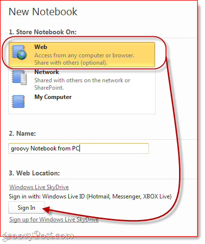 Sync OneNote to SKydrive