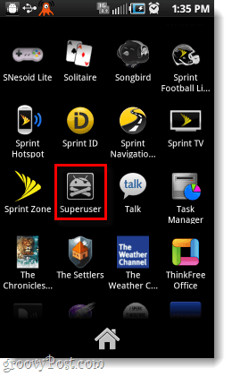 launch superuser control panel android
