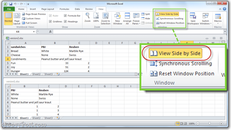 How to View Excel 2010 Spreadsheets Side-by-Side for Comparison