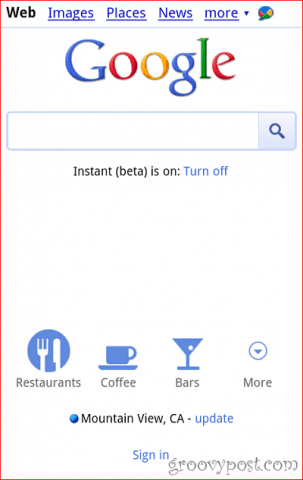 google mobile location buttons