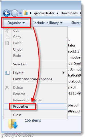 windows download folder properties