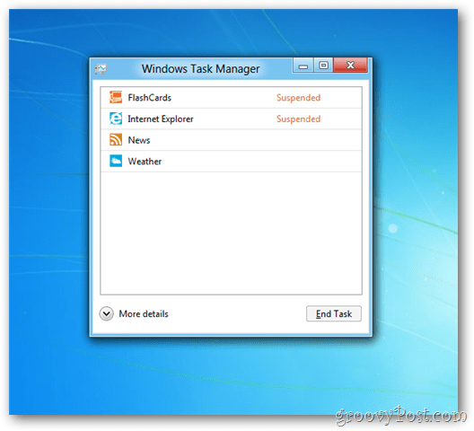 Gestionnaire des tâches de Windows 8 