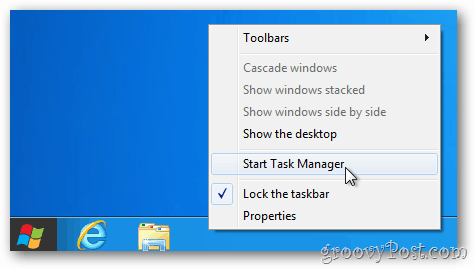 Windows 8 Launch Task Manager