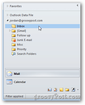 Inbox Folder Selected