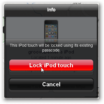 lock the ipod touch or iphone to prevent access