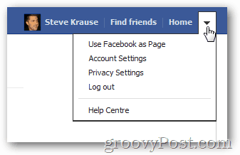 facebook options menu