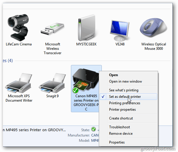 binnen Observatie Vermeend Windows 7: Share a Printer Between Two Computers