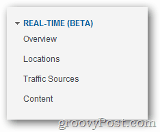 google analytics real time beta menu