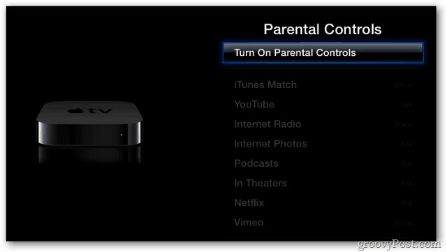 Turn on Parental Controls