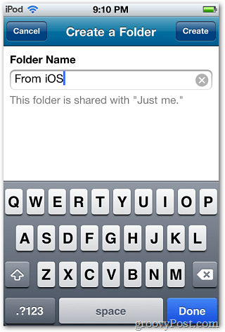 SkyDrive Create Folder