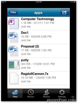 SkyDrive iPad 2