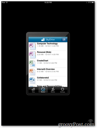 SkyDrive iPad 1