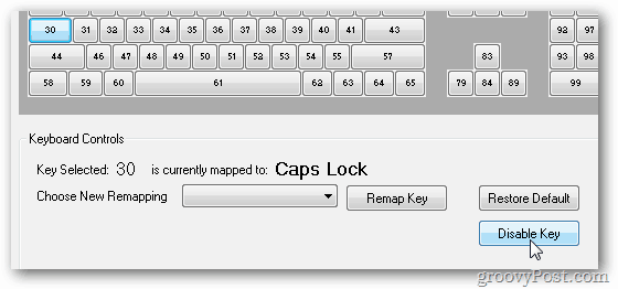 disable capslock with keytweak