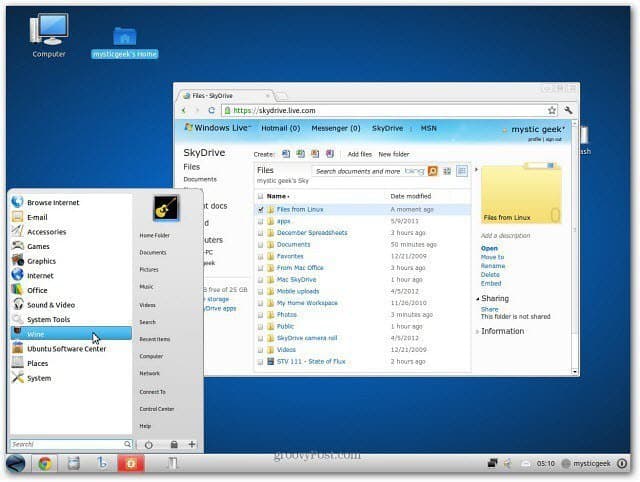 Linux SkyDrive Web UI