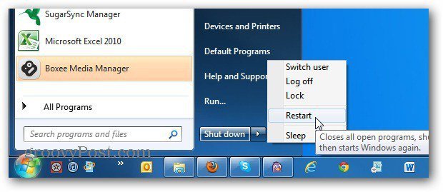 strzałki menu startowego systemu Windows 7