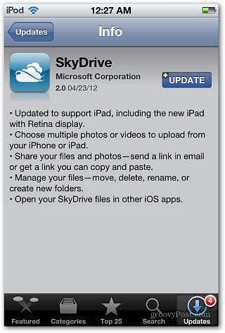 SkyDrive iOS Update