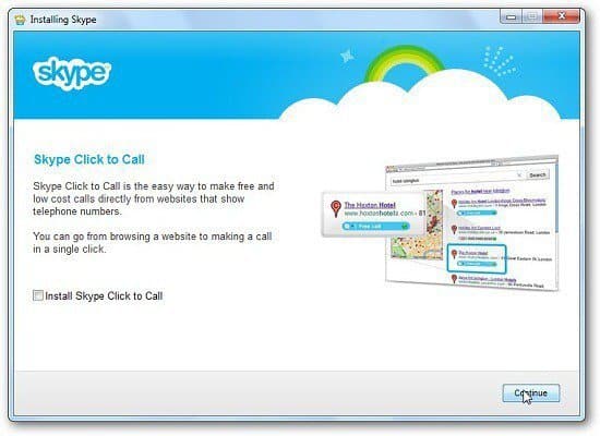 Skype Cliquez pour appeler