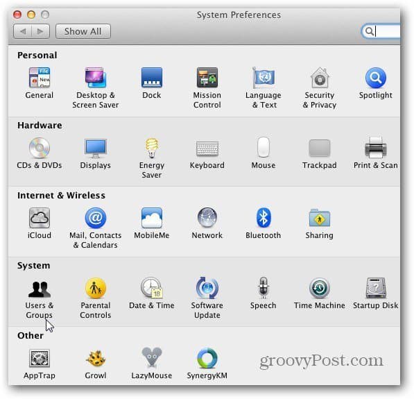 Users and Groups OS X