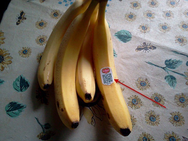 QR Code on Bananas