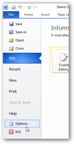 file options
