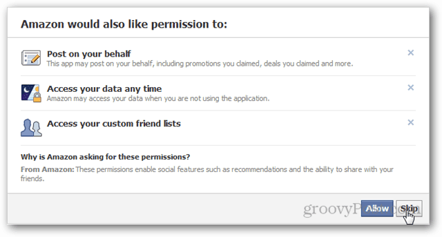 skip extra permissions