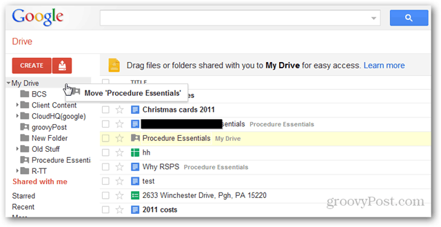 google drive shared folders