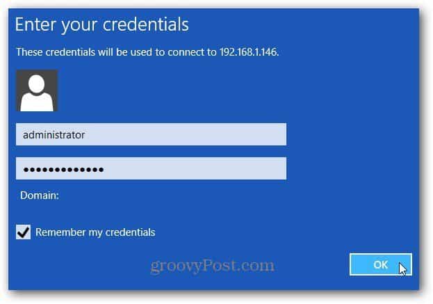 Enter Credentials
