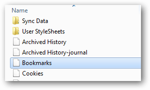 just a bookmarks file hanging out in the default folder all by its lonesome