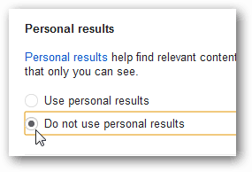 do not use personal results